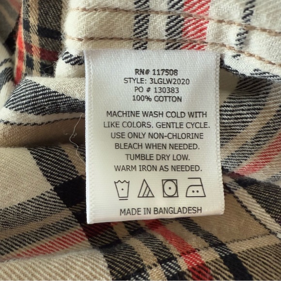 Levi’s Men’s Kenna Plaid Flannel Shirt - White/Red/Black - Size Medium EUC - Picture 9 of 12